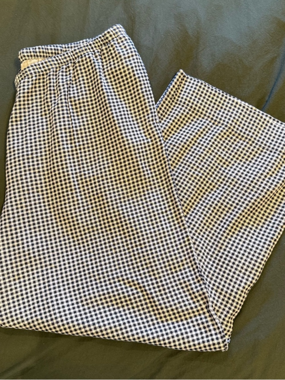 a new day Black and White Gingham Wide Leg Pants XL Short